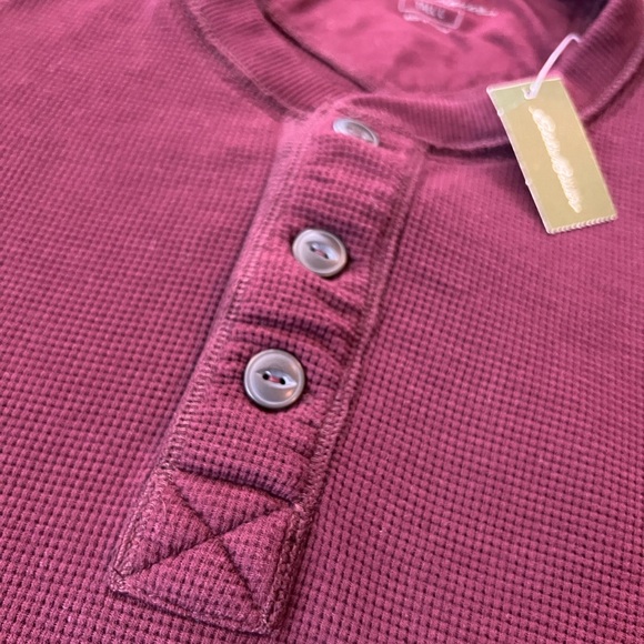 Eddie Bauer Thermal Henley Maroon - Picture 11 of 12